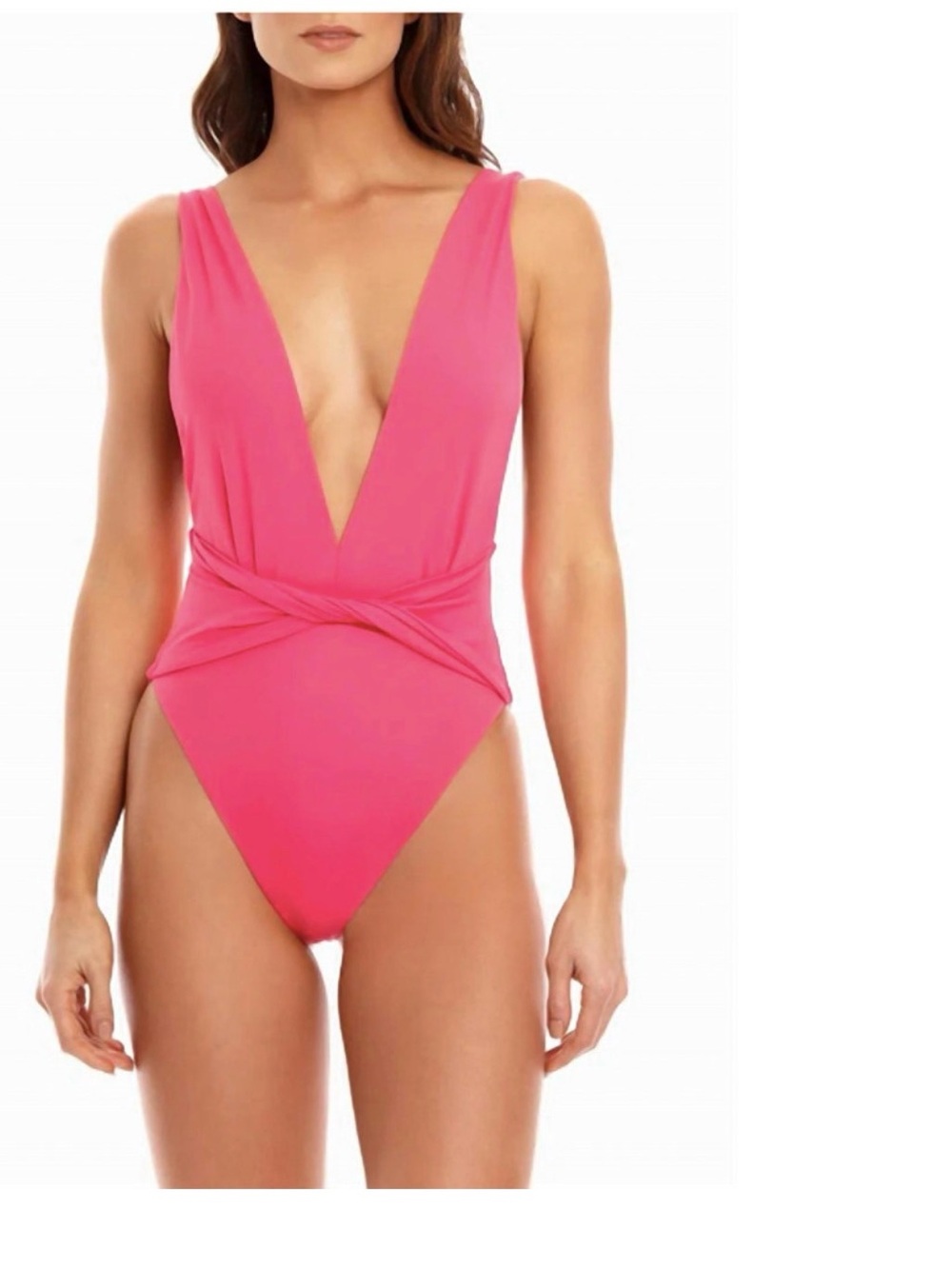 Agua Bendita V One-Piece Swimsuit in Hot Pink